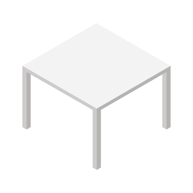 Isometric table isolated on a white background