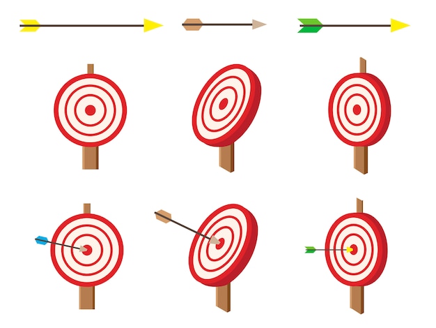 Vector isometric target with arrows set