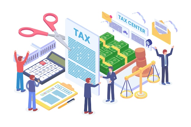 Vector isometric tax amnesty policy vector concept