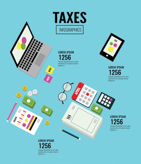 Infographics di tasse isometriche. analisi dei dati, pratiche burocratiche, ricerche finanziarie, report