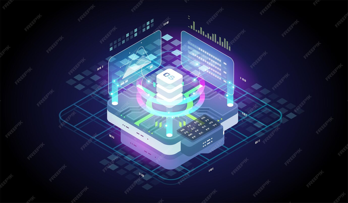 Premium Vector | Isometric tech illustration. software development and ...