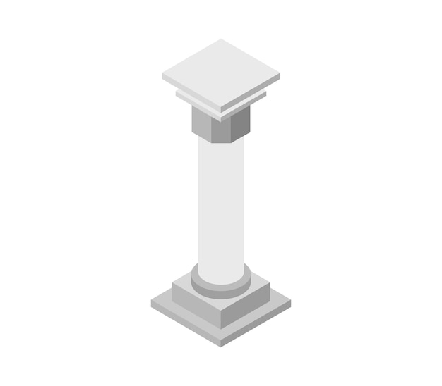 Vector isometric temple column