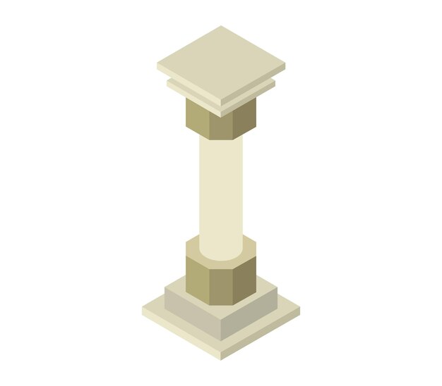 Vector isometric temple column