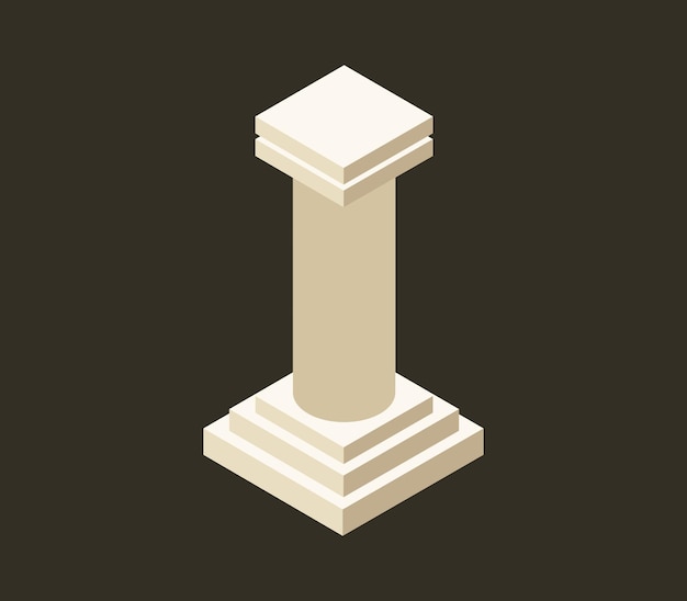 Vector isometric temple column