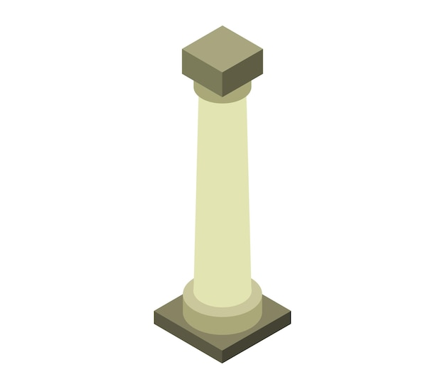 Vector isometric temple column