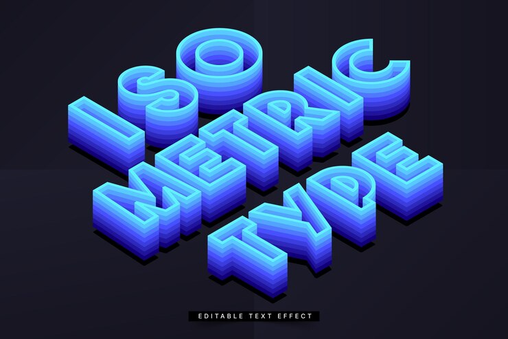 Vector isometric text effect generator