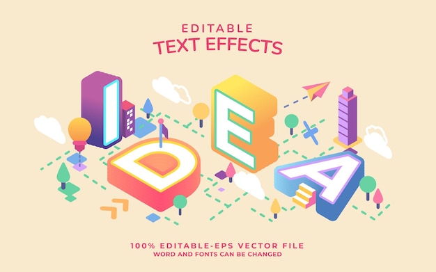 isometric text effects editable premium vector