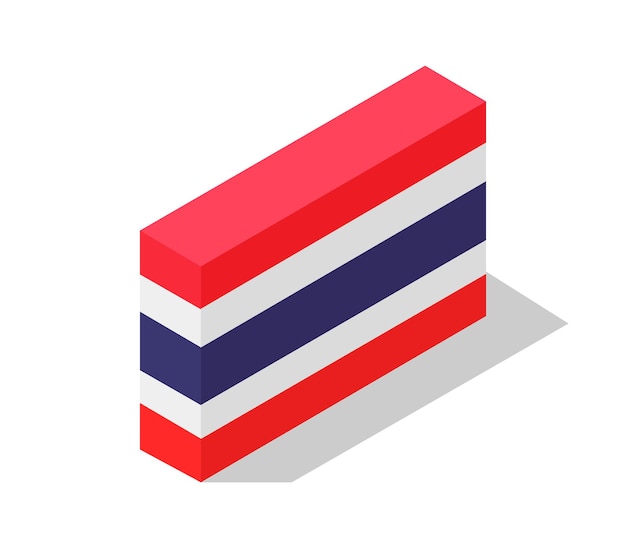 Isometric thailand flag