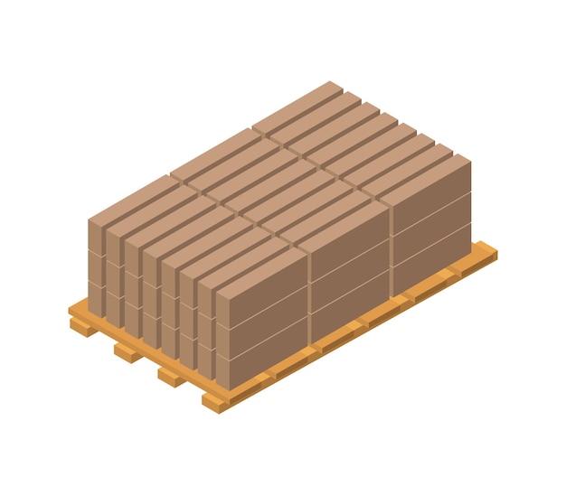 Isometric timber on wooden board