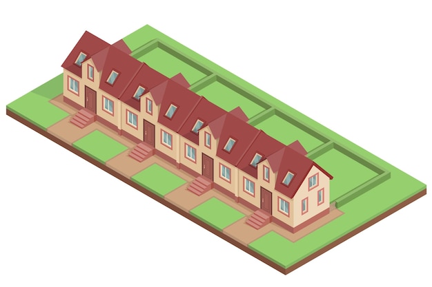 Vector isometric townhouse