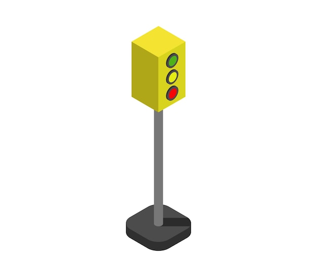 Vector isometric traffic light