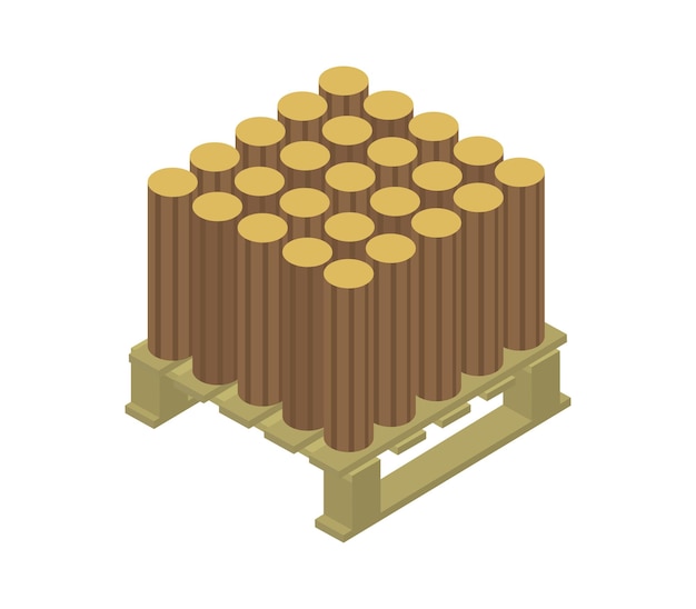 Isometric tree trunk