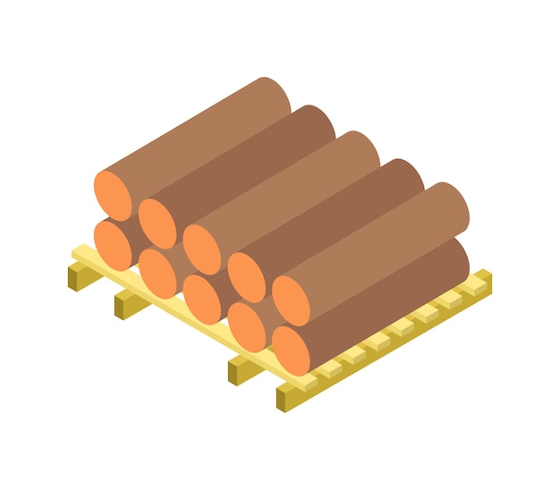 Isometric tree trunks