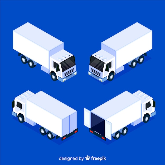 Isometric truck perspectives collection