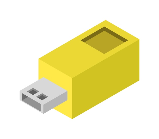 Vector isometric usb drive