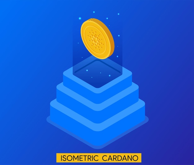 isometric vactor Cardano cryptocurrency logo