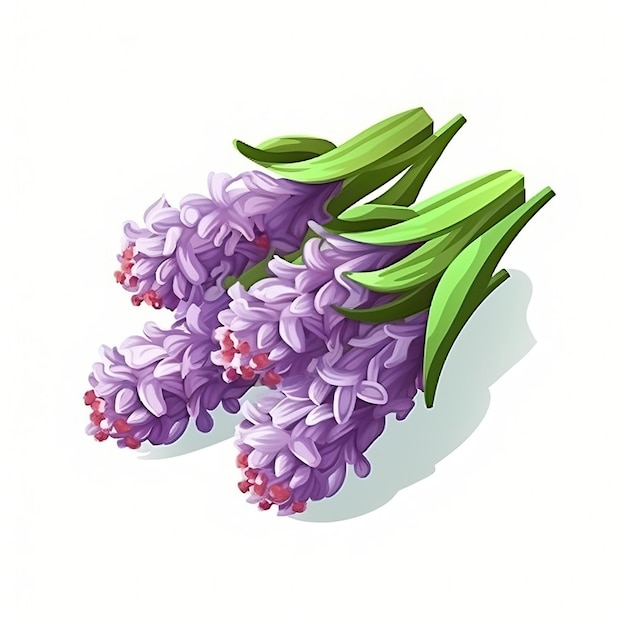 Vector isometric vector hyacinths on white background