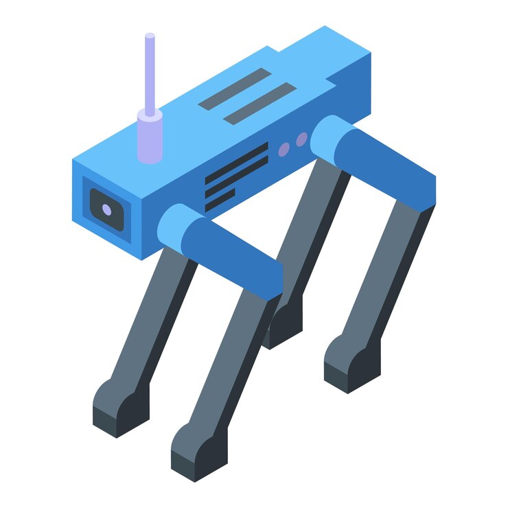 Vector isometric vector illustration of a blue robot spider