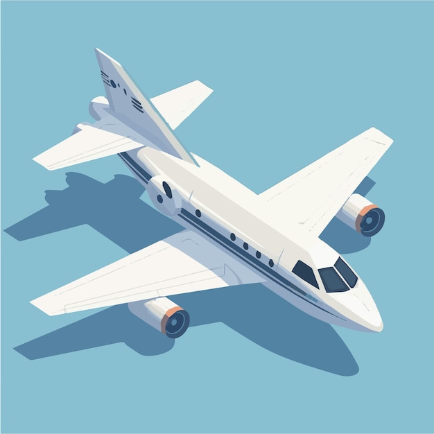 Isometric vector illustration on gray background civil passenger plane back and front view air transport or airplane