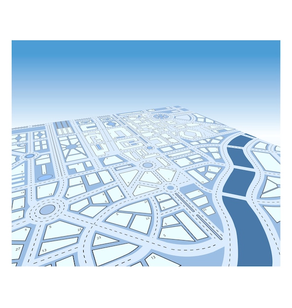 Isometric vector map of city