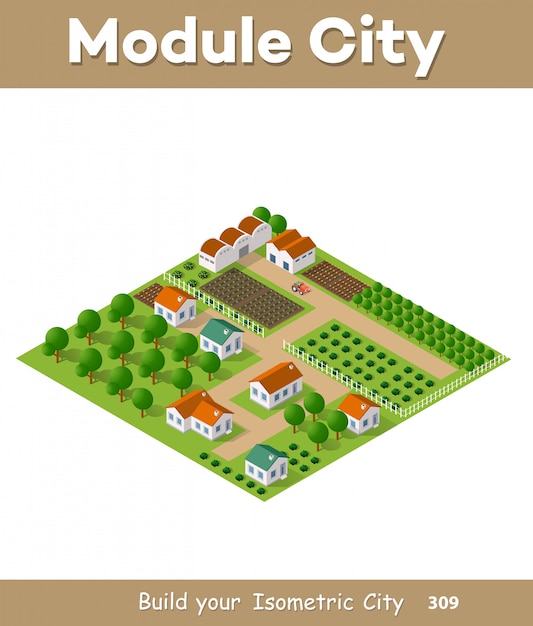 Isometric vector nature rural