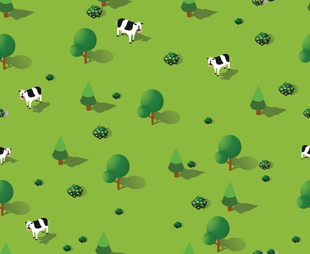 Isometric vector nature seamless