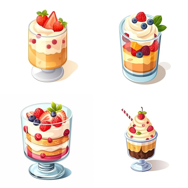 Vector isometric vector parfait on white background