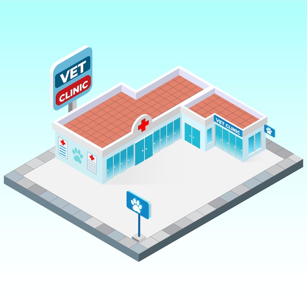 isometric veterinary clinic
