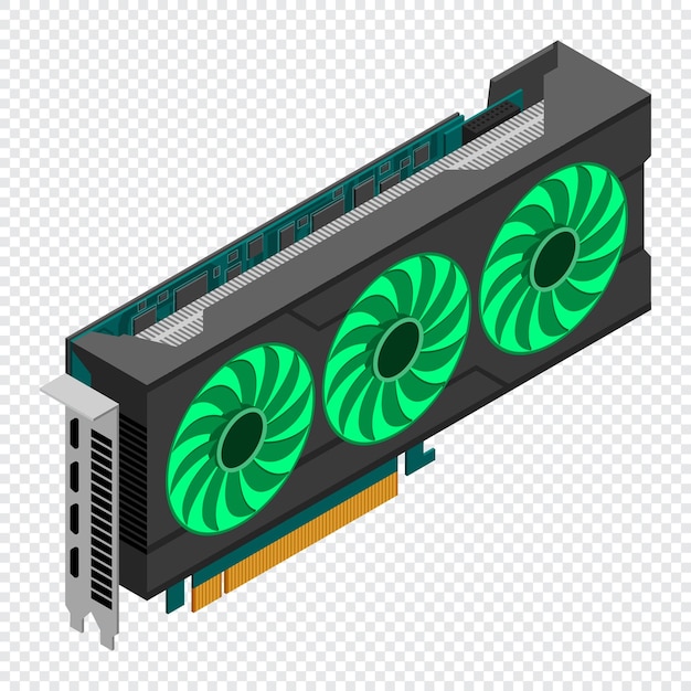 イソメトリックビデオグラフィックカード コンピュータハードウェアコンポーネント GPU グラフィックスカードイラスト