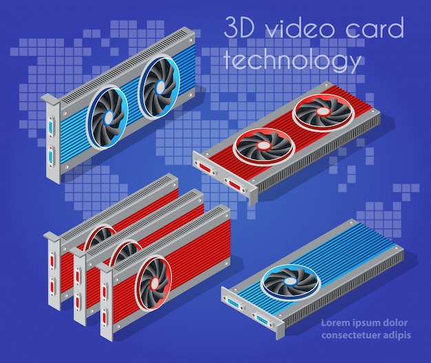 Vector isometric video graphic card