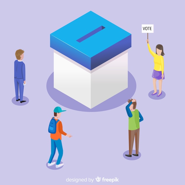 Vector isometric view of election box