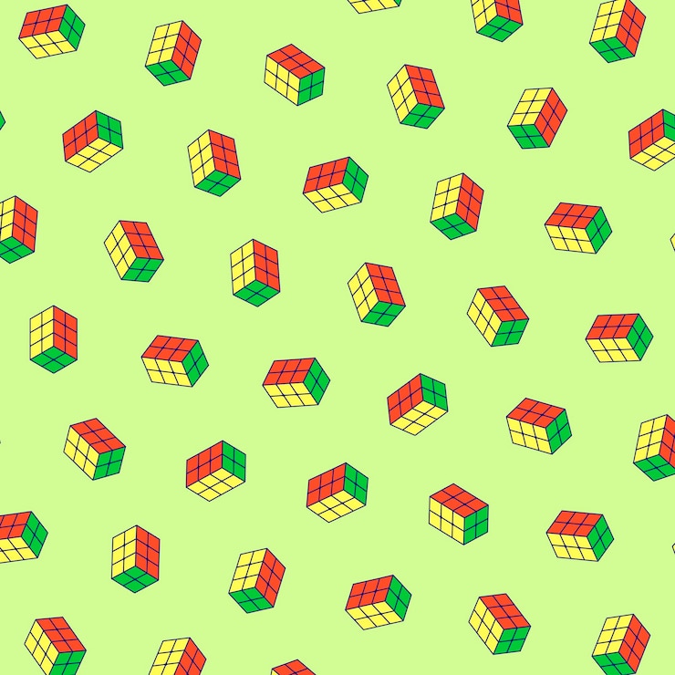 Vector isometric view of a solved 2x3 rubiks cube isolated vector patterns