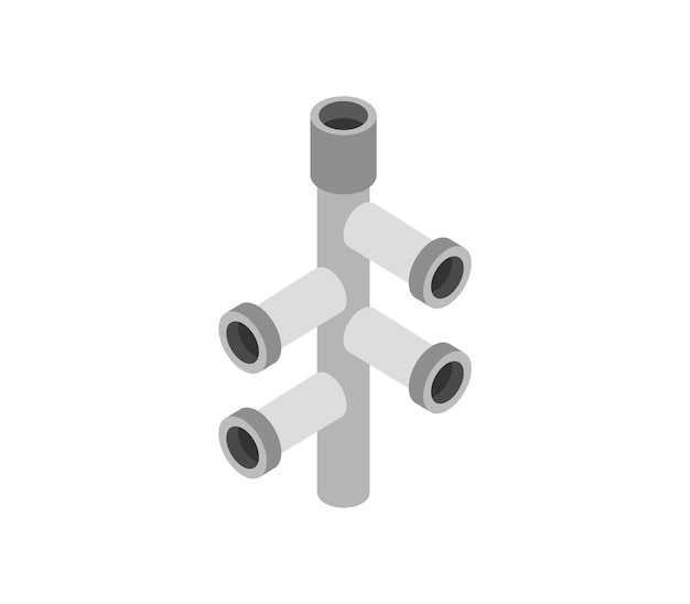 Vector isometric water pipe