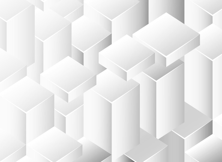 Vector isometric white cubes pattern