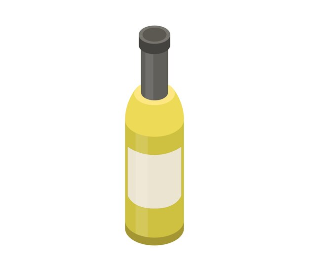 Isometric wine bottle