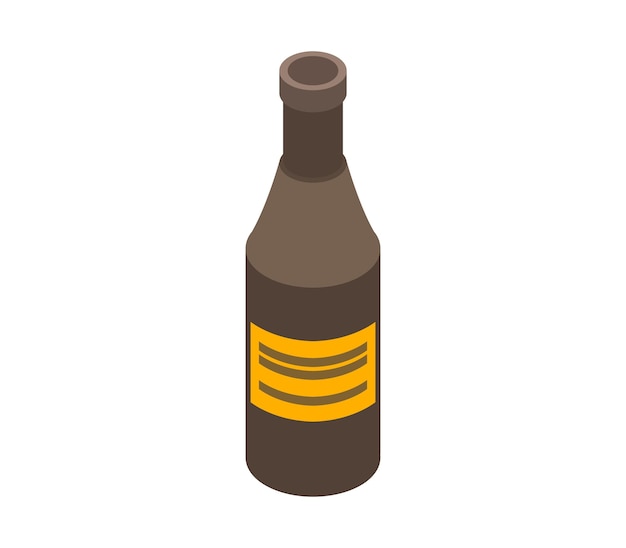 Isometric wine bottle