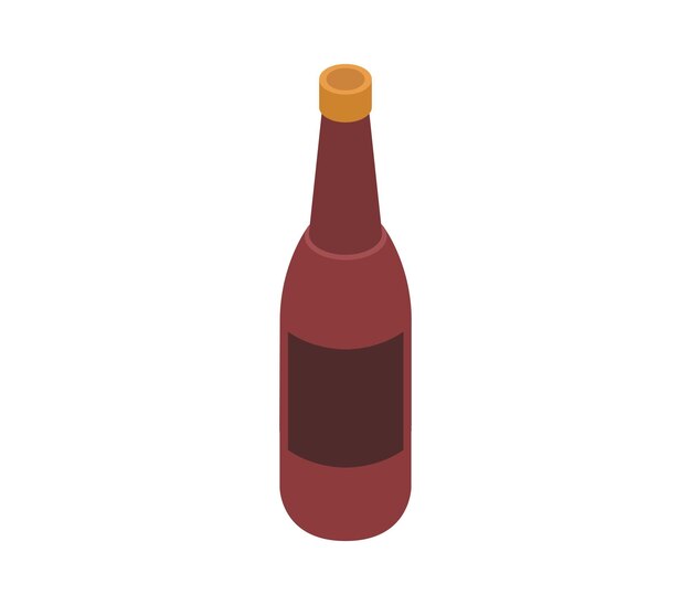 Isometric wine bottle