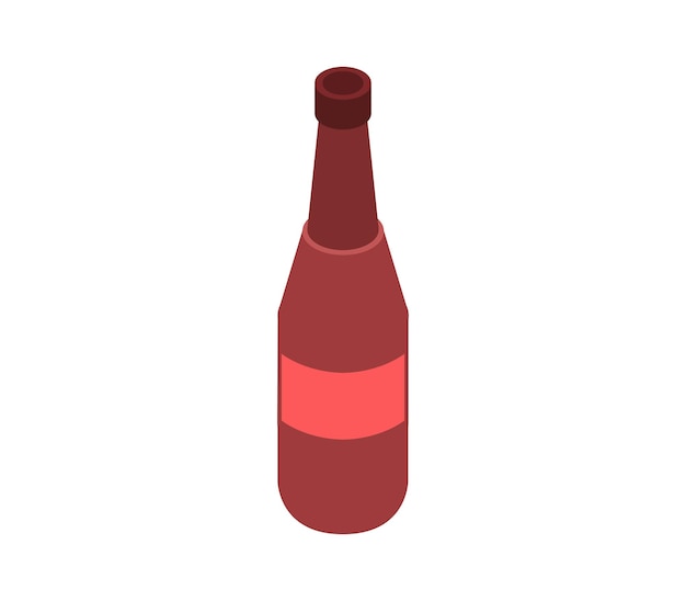 Isometric wine bottle