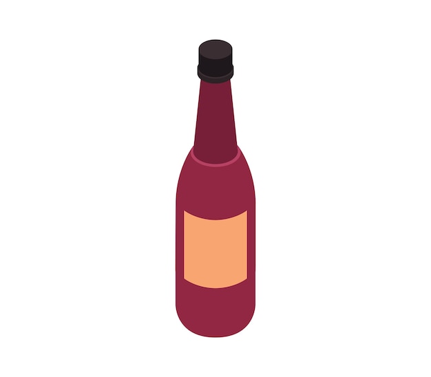 Isometric wine bottle