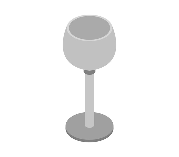 Isometric wine glass