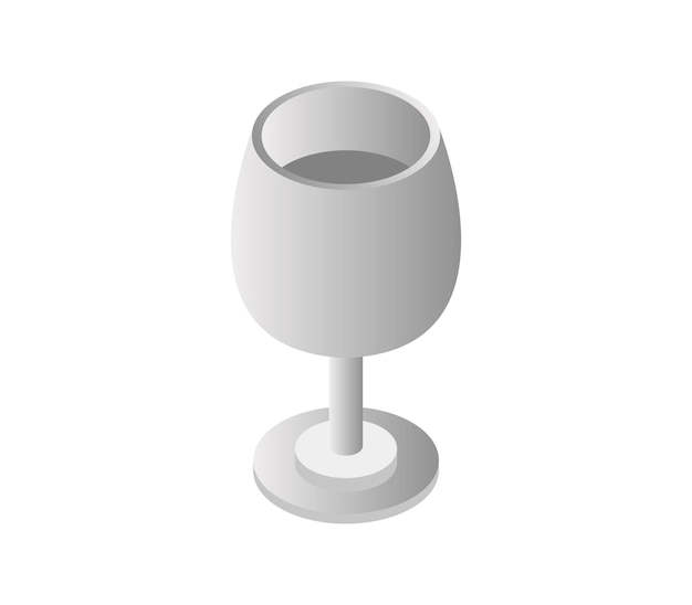 Isometric wine glass