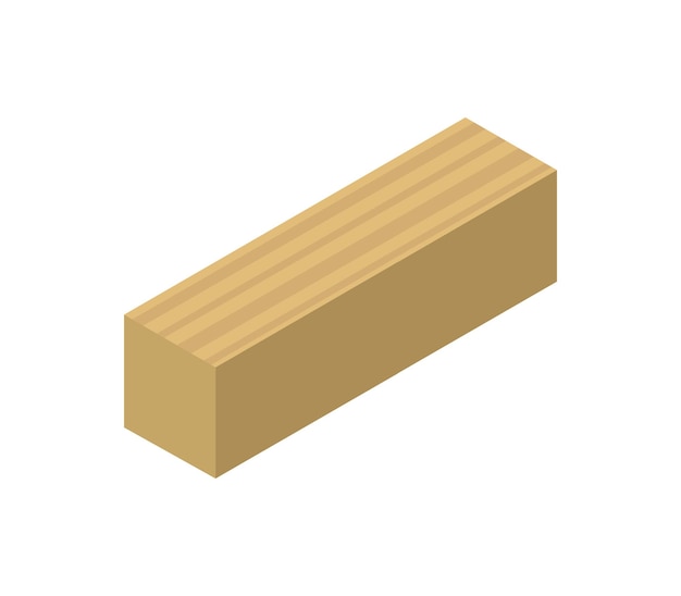 Isometric wooden block