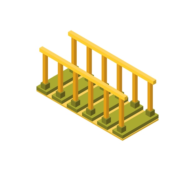 Isometric wooden bridge