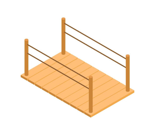 Isometric wooden bridge