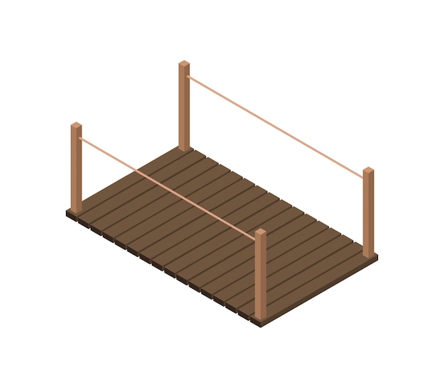 Isometric wooden bridge