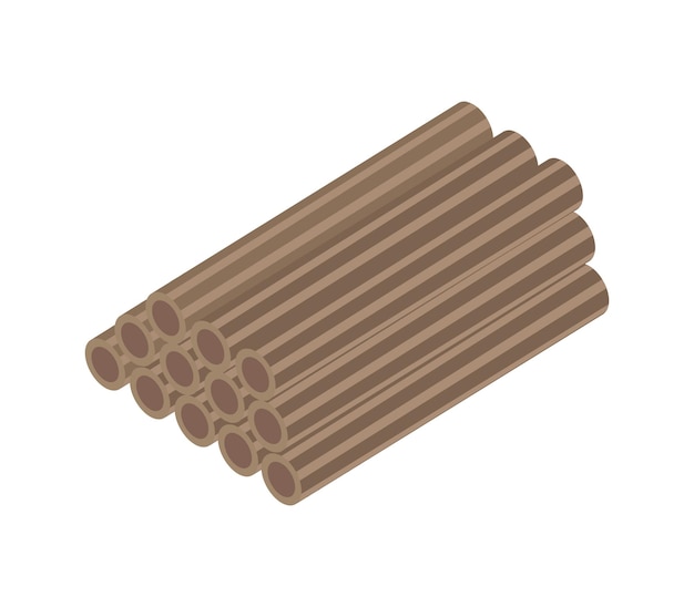 Isometric wooden logs