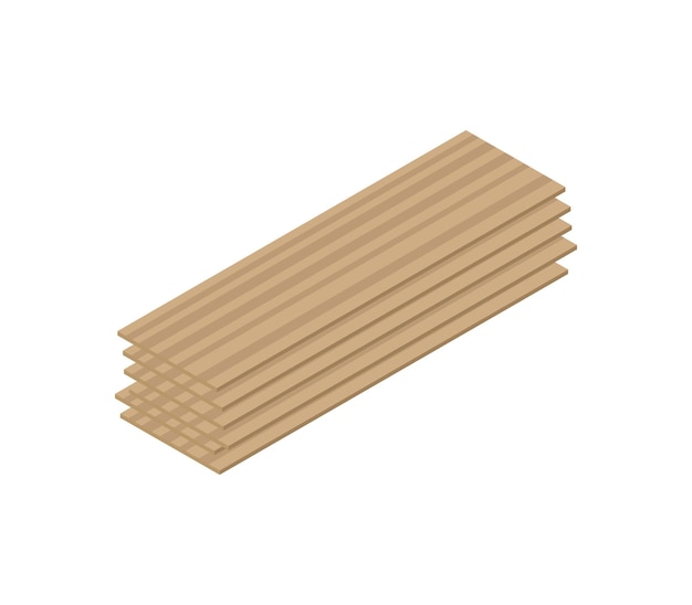 Isometric wooden plates