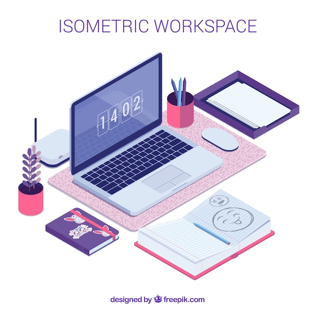 Isometric workspace with original style