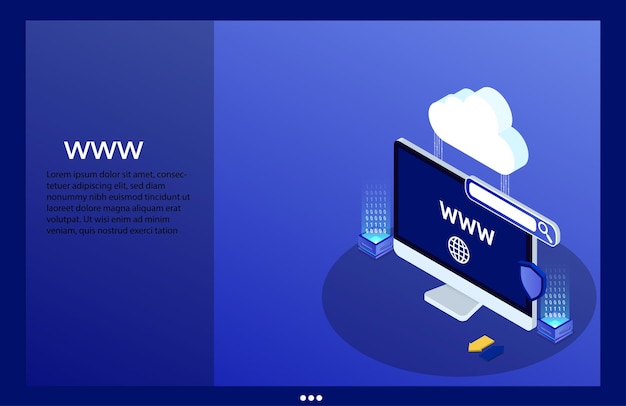 Vector isometric world wide web illustration