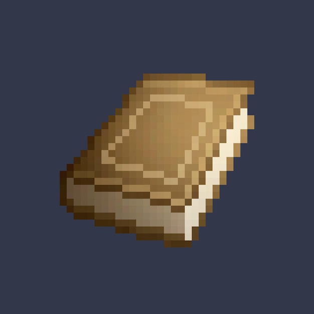 isometrisch boek in pixel art stijl met geïsoleerde achtergrond